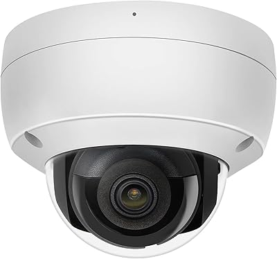 PANOEAGLE 6MP PoE IP Wide Angle Camera 155 Wide Angle, Outdoor 6MP PoE Turret Camera with Smart HumanVehicle Detection,2.1mm Lens, 98ft IR Night Vision,Built-in Mic, IP66, Blue Iris, NDAA Compliant