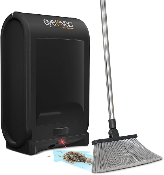 EyeVac Pro Touchless Vacuum Automatic Dustpan - Ultra Fast & Powerful - Great for Sweeping Salon Pet Hair Food Dirt Kitchen، Corded Canister Vacuum، Bagless، Automatic Sensors، 1400 Watt (Black)
