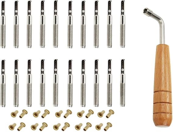 Jiayouy 20PCs ضبط المسامير مع على شكل حرف L مسامير النحاس ل Lyre Harp Small Harp Musical Stringed Instrument