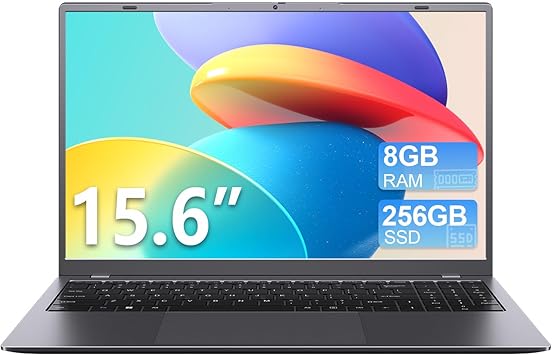 كمبيوتر محمول، أجهزة كمبيوتر محمولة مقاس 15.6 بوصة مع 256 جيجابايت SSD و8 جيجابايت من ذاكرة الوصول العشوائي، وحدة معالجة مركزية Pentium تصل إلى 3.4 جيجاهرتز، عمر بطارية طويل، USB 3.2، Type C، فتحة بطاقة TF، HDMI، كمبيوتر محمول جيد للأعمال والطلاب