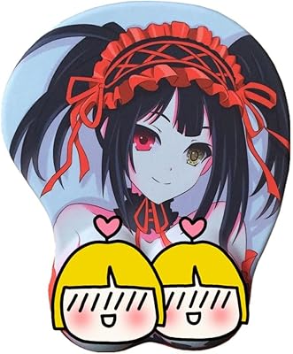 3D Anime Mousepad with Wrist Support Cartoon Rest Cushion Gaming Mouse Pads Silicone Funny Gift Mouse Mat for Computer, Office 2WAY Skin CR-013