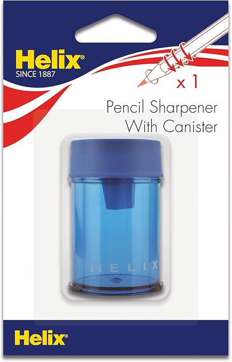 Maped Helix USA - Helix Canister 1 Hole Pencil Sharpener - Standard Pencil Compatibility - Durable Steel Blade - Assorted Colors