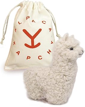 Felted Alpaca Ornament Made 100% of Baby Alpaca Wool || Handmade Alpaca Decoration Crafted by Peruvian Artisans || Handcrafted Lifelike Animal Figure || 3.5'' Long (White)