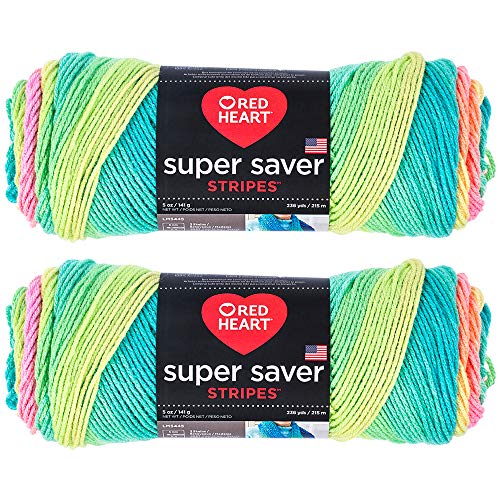 شراء بالجملة: Red Heart Super Saver 2-Pack Retro Stripe، 5 أونصة لكل سكين