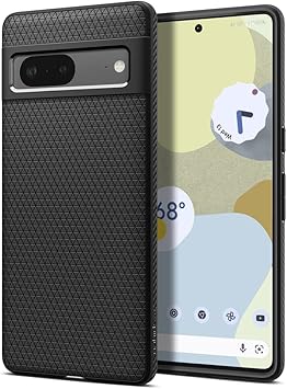 حافظة هواء سائلة من Spigen متوافقة مع Google Pixel 7، بولي يوريثين لدن بالحرارة |متوافق مع الشحن اللاسلكي Shock-Absorbent| - أسود غير لامع