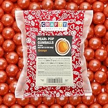 Shimmer Gumballs - علكة فقاعة الحلوى البرتقالية للأطفال - علكة برتقالية لؤلؤية 3.5 أونصة علكة - حلوى عيد الحب الحنين إلى الحفلات المفضلة سلة عيد الفصح والحلويات، 16 مم (0.62 بوصة)