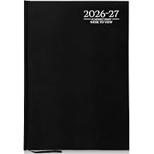 TB1 2026–2027 Academic Diary A4 Week To View Black Hardback, Planner August 2026 to July 2027, Student &amp; Teacher School Diary, Timetable, Appointment, Study, Lesson &amp; Coursework Organiser