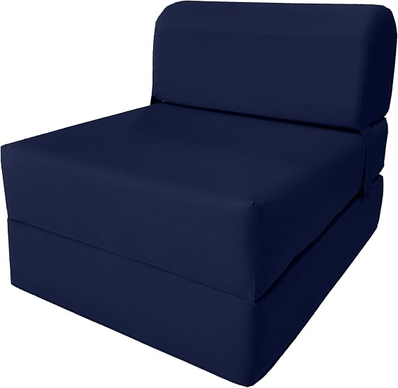D&D Futon Furniture. سرير رغوة قابل للطي كرسي نوم ، مرتبة مطوية من أريكة أريكة الاستوديو ، 70 × 24 × 6 ، أزرق كحلي