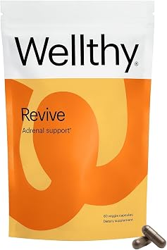 Wellthy Revive Stress Support Capsules - تعزيز الطاقة وتحسين الصحة العقلية (60 Count)