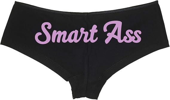 Knaughty Knickers Smart Ass Spoiled Brat Kitten DDLG Black Boyshort Panties