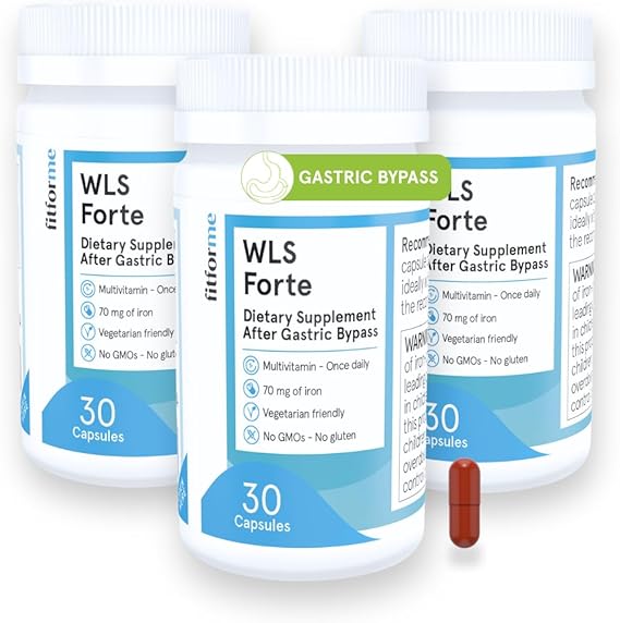 الفيتامينات المتعددة لعلاج السمنة من FitForMe مع الحديد بعد تجاوز المعدة - كبسولة WLS Forte واحدة يوميًا - إمداد بالفيتامينات والمعادن لمدة 90 يومًا، مثبت علميًا