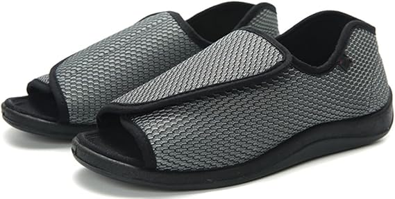 Diabetic Orthopedic Men's Plantar Fasciitis Shoes Closure Toe Swollen Feet Slippers Edema Swollen Shoes Arthritis Edema House Shoes Slip On Walking Sneakers Open Toe Sandals ( Color : 1 , Size : 43 )