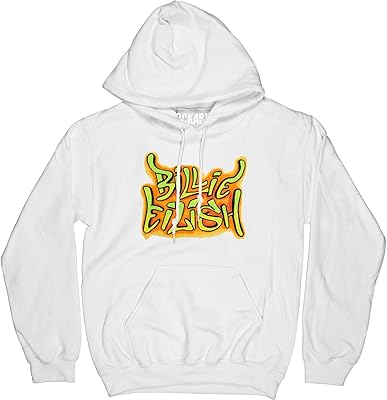 Billie Eilish Mens Graffiti White Hooded Sweatshirt Large White