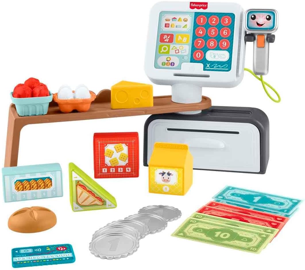 مجموعة ألعاب Fisher-Price Have Fun and Learn Market Vault، JGW99، تضم 20 مسارًا للأطفال الذين تبلغ أعمارهم عامين فما فوق للمشي، مع دعم لغات متعددة
