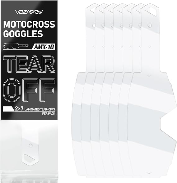Racing Laminated Tear-Offs, Designed for AMX10 Goggles, Ensure Crystal Clear Vision in Extreme Racing Conditions