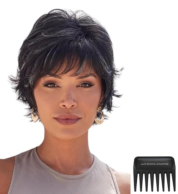 Bundle - 3 Items: Nour Wig by Noriko, Christy's Wigs Q & A Booklet & Wide Tooth Comb - Color: Creamy Blond