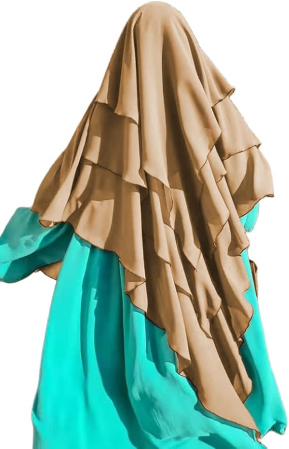 Women Ramadan Eid Prayer Long Hijab Scarf for Muslim Abaya Islamic Chiffon 3 Layer Khimar jilbab