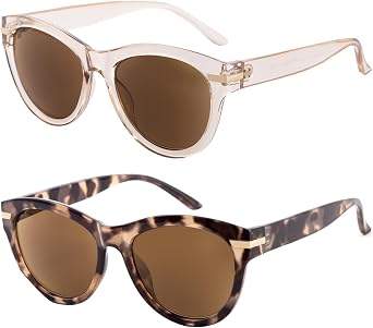 SKYWAY 2 Pack Reading Sunglasses for Women Oversized Sun Readers UV400 Protection Outdoor Reading Glasses