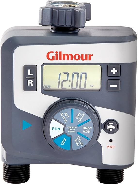 Gilmour 804014-1001 400GTD Outlet Electronic Water Timer، Dual، Gray