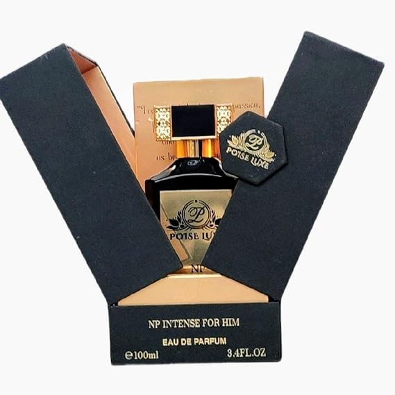 العلامة التجارية الأصلية: Poise Luxe NP INTENSE FOR Him، 100 مل Eau de Parfum - كولونيا عربية فاخرة للرجال مع جلد فاكهي حمضي عطري خشبي عطري حلو طازج مسكي مصنوع في دبي الإمارات العربية المتحدة.