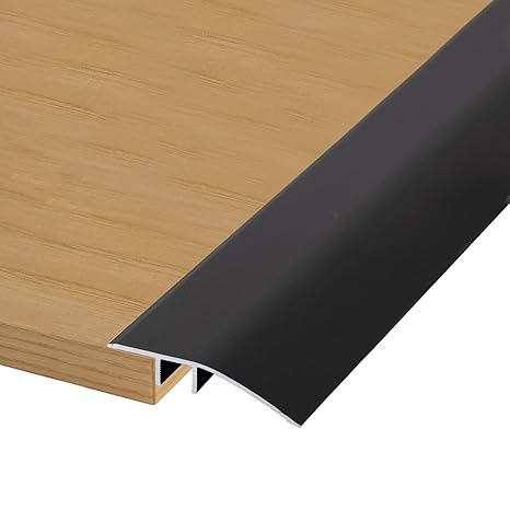 Aluminum Floor Transition Threshold Strip Wood to Tile, 36 inch Doorway Thresholds Reducer Trim Strips for Vinyl Laminate Flooring, Matte Black Carpet Edging Cover Door Bar