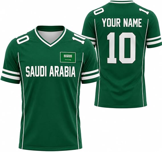 V-DECORPARKS Saudi Arabia Soccer Jersey Men Women, Saudi Football Shirt Fan Apparel, KSA Pride Flag Team Uniform Match Day