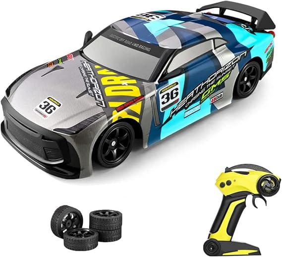 سيارة سباق RC Drift بإطار Drift ومصباح LED، مقياس 1/16 2.4G 4WD 30KM/H سيارة سباق RC عالية السرعة سيارة سباق RC Sport Drift للكبار هدايا