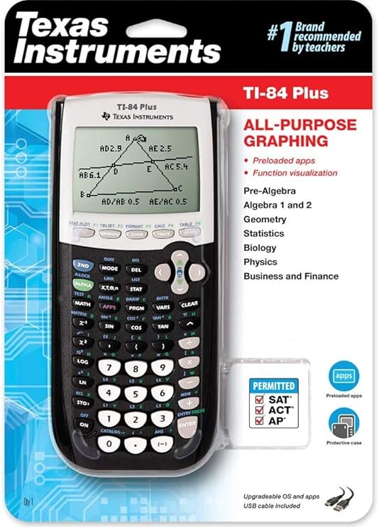 آلة حاسبة رسومية Texas Instruments TI-84 Plus CE، عبوة سوداء 2