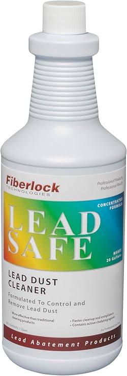 منظف LeadSafe ، 1 Quart ، منظف غبار الرصاص ، عناصر التحكم وإزالة غبار الرصاص بعد التجديد أو الإصلاح أو الطلاء أو التخفيف ، مثالي للجدران ، النوافذ ، الأرضيات ، الأبواب ، القطع والمزيد