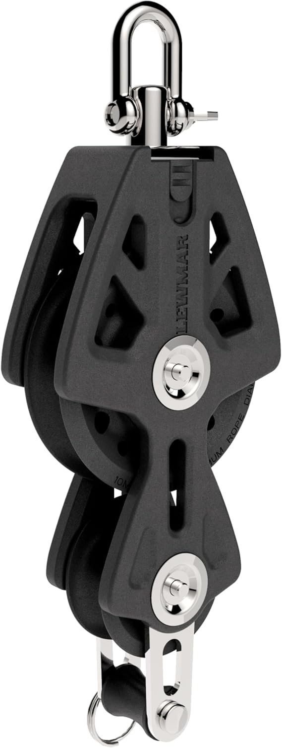 Lewmar 72mm Synchro Block Fiddle & Becket, 2,420 lb Working Load Limit, Accommodates 38 - 12 Lines, High-Density Free-Spin Bearing, Traveler Compatible - 29927234BK