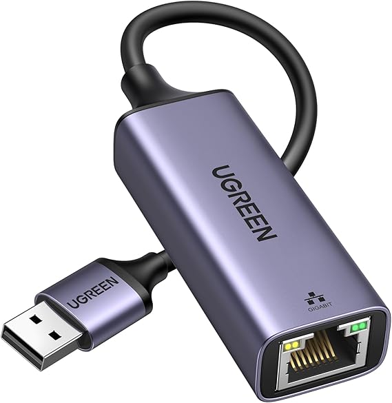 محول UGREEN USB إلى Ethernet، محول Ethernet للتوصيل والتشغيل، غلاف ألومنيوم، 1 جيجابت في الثانية جيجابت RJ45 إلى USB 3.0 Network Dongle، متوافق مع Nintendo Switch، كمبيوتر محمول، MacBook، Surface Pro، Windows