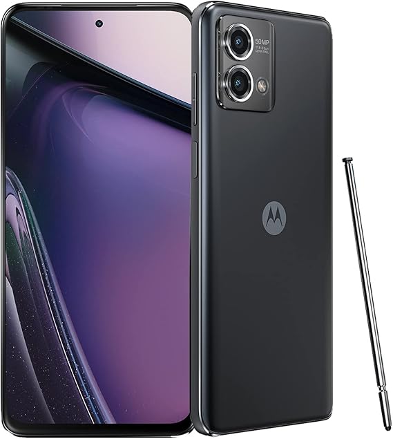Motorola Moto G Stylus 5G | 2023 | غير مقفل | صنع للولايات المتحدة 6/256 جيجابايت | 50 MPCamera | أسود كوني