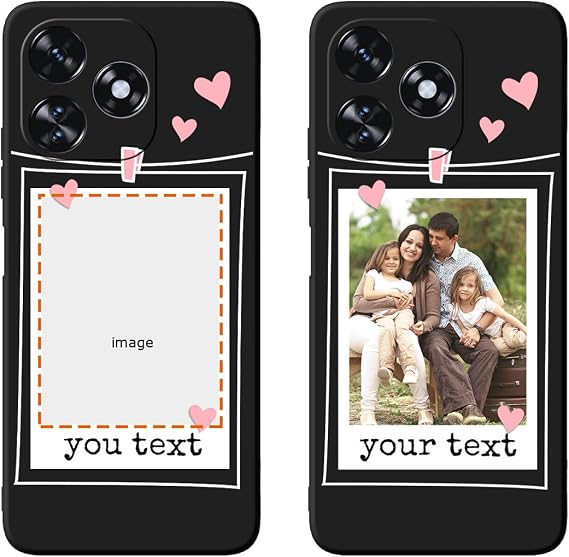 Custom Multi Photos Collage Case for Oukitel C51 Customized Personalized Multiple Image Text Picture Design Shockproof Protective Black Soft Phone Cover Shell