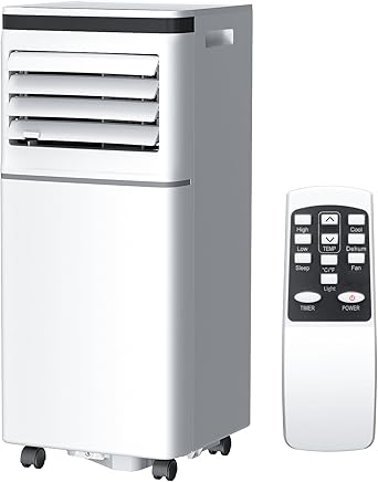 Antarctic Star 8000BTU Portable Air Conditioner 3-in-1 with 24H Timer,Sleep Mode, Dehumidifier, 2 Fan Speeds, Fast Cooling AC Unit with Remote, Digital Display for Home/Office