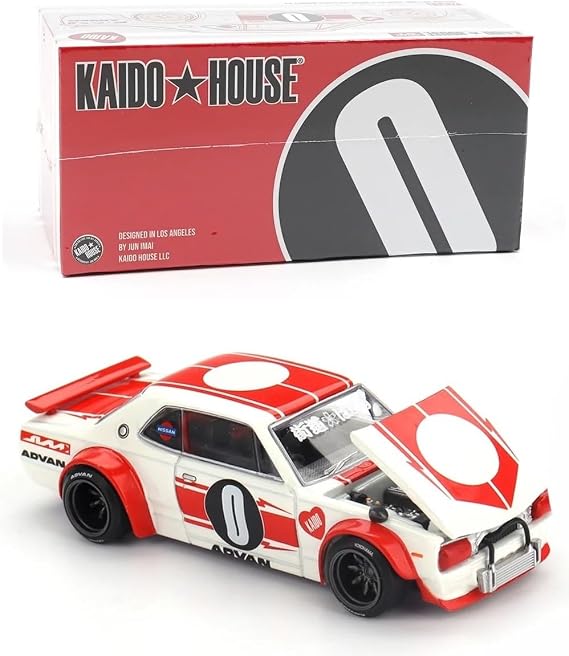 مقتنيات نموذج سيارة مصبوبة متوافقة مع نيسان سكاي لاين 2000 GT-R (KPGC10) Kaido Works V2 Limited Edition 1/64 Kaido House KHMG211
