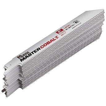 50 Pc MK Morse Master Cobalt Bi-Metal Reciprocating Saw Blades 14 TPI 6 x 3 / 4 x .035 قطع خشب معدني للمحل الصناعي DIY Hobby