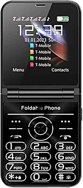 هاتف محمول Mini 15 Pro 2025 مفتوح، أصغر بديل للهاتف المحمول لجهاز iPhone، هاتف محمول لكبار السن، قابل للطي، بطاقة SIM رباعية، 1200 مللي أمبير، 2.6 بوصة عالية الدقة باللون الأسود