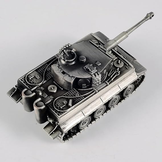 الألمانية Tiger Heavy Tank نموذج معدني كامل نموذج الديكور العسكري (فضي)