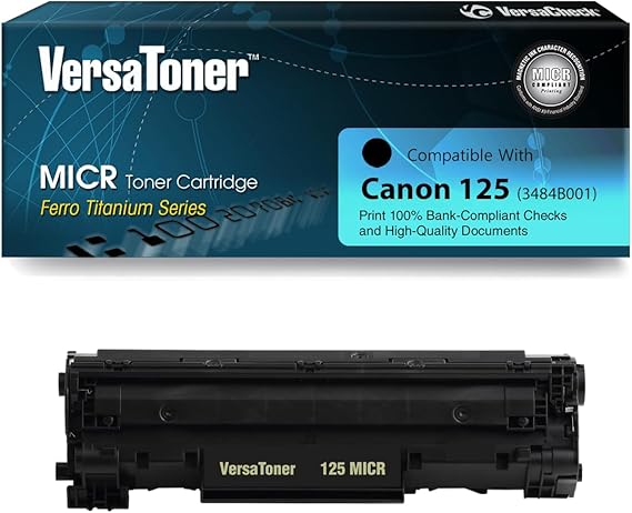 VersaToner - 125 (3484B001) خرطوشة حبر MICR لفحص الطباعة - متوافقة مع طابعات VersaCheck M15 MXD و Canon MF3010 و MF3010 VP و LBP6000 و LBP6030w و LBP6650
