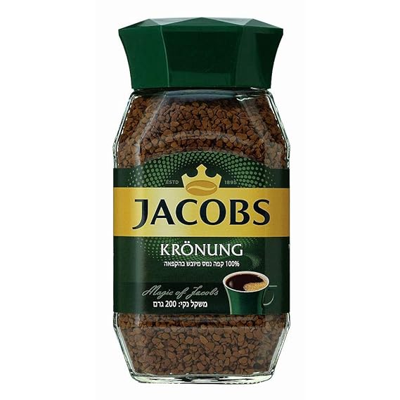جاكوبس الأصلي Kronung Instant Granulated Coffee Kosher In Jar 200gr