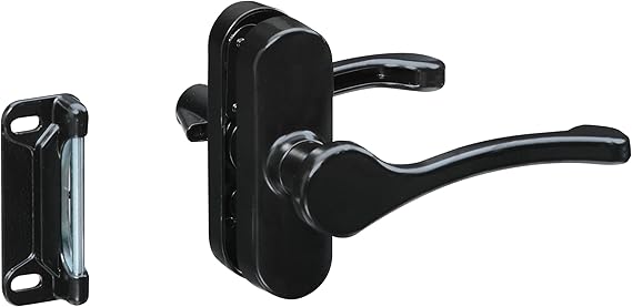 National Hardware N262-204 Lever Latch Black 1-3/4 in Hole Spacing Zinc Die-Cast Door Security Latch for Screen and Storm Doors Interior Exterior Locking Mechanism