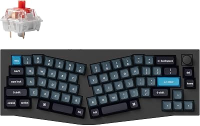 Keychron Q8 Pro QMK/VIA Programmable Wireless Custom Mechanical Keyboard, 65% Alice Layout Bluetooth/Wired, Hot Swappable, Ergonomic, Aluminum, RGB Backlit for Mac Windows Linux-Black