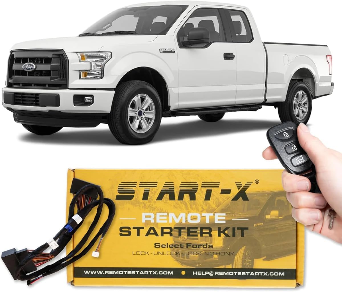 Start-X Remote Starter Kit لفورد F-150 15-20، F-250F-350 17-21، رينجر 19-23، ترانزيت كونيكت 19-22، ترانزيت 20-23، برونكو سبورت 21-23، إيدج 15-20، الهروب 20-22، إكسبيديشن 18-21، إكسبلورر 16-23
