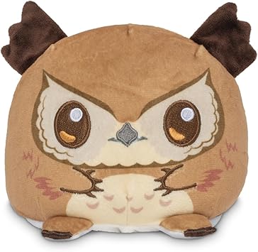 TeeTurtle Reversible Dungeons and Dragons Owlbear 4-Inch Two-Sided Flip Plush Toy with Embroidered Details - Cute Mini Collectible Plush for Kids, Teens, and Adults
