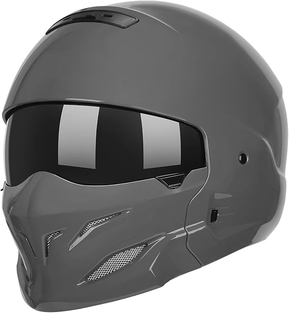 Full Face Motorcycle Helmet for Unisex-Adult Dirt Bike ATV Scooter Cruiser 3/4 Face Motocross Helmet Interchangeable Mouth Cover DOT Approved