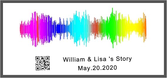 Soundwave Art Personalized ، Sound Wave Artwork Frame مخصص موسيقى زفاف هدايا لوحة صوتية قابلة للمسح مع رمز QR - سبائك الألومنيوم