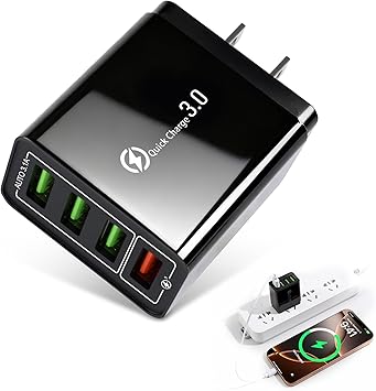 Magvolt Charger, 4-Port Chargers, with Intelligent Temperature Control and Multi Protection System, Travel Fast Charging, for All Phones Black