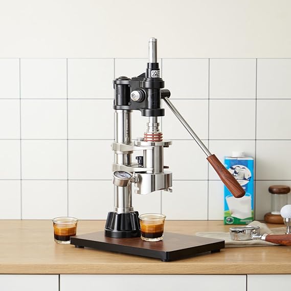 Manual Lever Espresso Maker, 16 Bar Hand Pressure Coffee Maker, Portable, 100ml Chamber Water Capacity, Labor-Saving, Easy to Disassemble Clean, for Home, Outdoor, Camping, Ma,