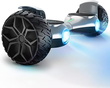 SISIGAD 8.5 "إطارات صلبة خارج الطريق Hoverboard ، سكوتر موازنة ذاتي لجميع التضاريس مع محرك 700 واط ، مكبرات صوت Bluetooth وأضواء LED ، مقبض محمول