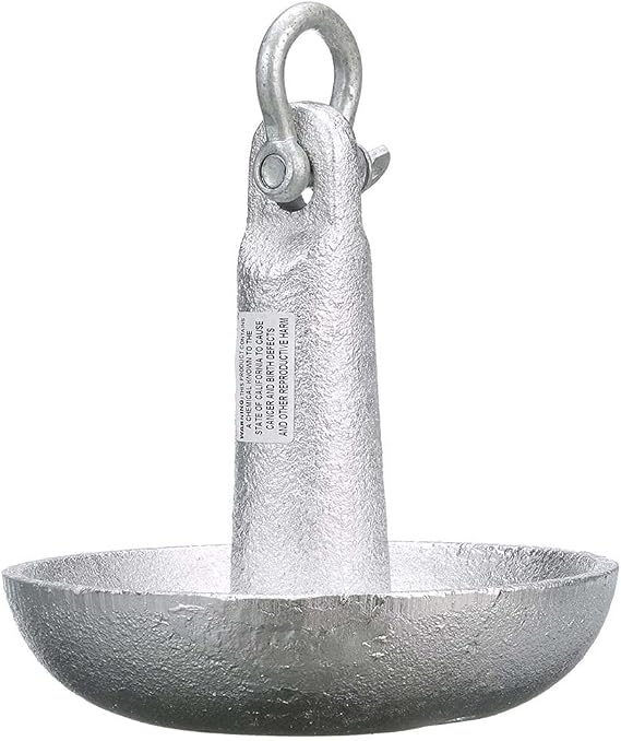 Seachoice Mushroom Anchor, Cast Iron, Aluminum-Painted Silver